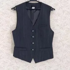 ダークグレーストライプ柄 ベスト FV3519-2 11号