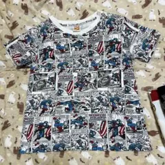 MARVEL キャプテンアメリカ 総柄 Tシャツのサムネイル