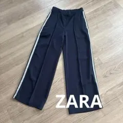 ZARA 사이드 라인 와이드 팬츠 네이비 XS