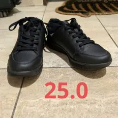 ワークマン　防水ブラック スニーカー 合成皮革