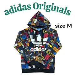 【希少】アディダスオリジナルス 総柄 パーカー ユニセックス トレフォイル M