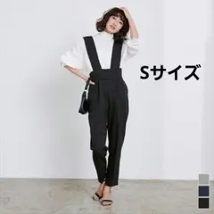 ku様専用【ur's】ユアーズ ハイウエストサロペットブラック Sサイズのサムネイル