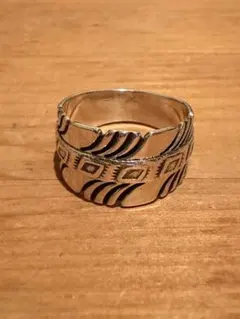 スティーブイエローホース スタンプワーク リーフバングル NAVAJO