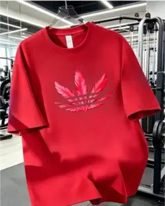 Lサイズ／フェザーロゴ 半袖Tシャツ レッド