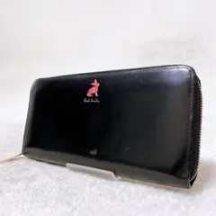 希少カラー　ポールスミス　ラウンドジップ長財布　ラビット　ブラック　黒　ピンク