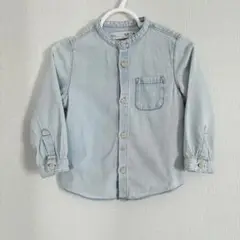 ZARA 薄い青 ボタン付きシャツ 12-18ヶ月　長袖