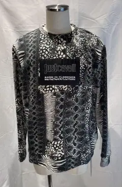 イタリア製ブランドJust Cavalli トレーナー モノクロ アニマル柄