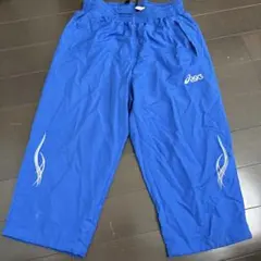 asics 青 ハーフパンツ ストレートカット