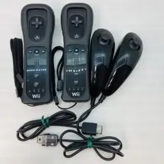 Wii リモコン&ヌンチャク ブラック 各2個セット マ5