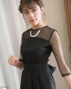 アンデミュウ☆andemiuドットチュールワンピース　結婚式　2次会パーティー