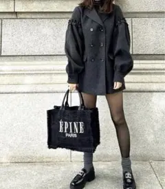 epine エピヌ ラベル ベーシック ジャケット ブラック アウター epine エピヌ ラベル ベーシック ジャケット ブラック アウター