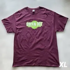 USA古着半袖Tシャツ"GREEN DOT"パープル ボルドー XL アメリカ