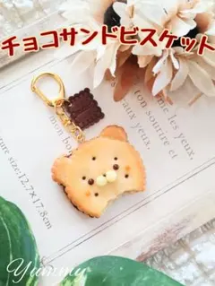 ✾チョコサンドビスケット✾　こいぬ　フェイクスイーツ　フェイクフード　チャーム