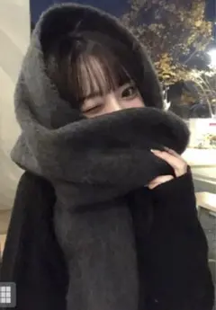 【新品未開封品】GRL グレイル 起毛フェイクウールフリンジボリュームマフラー