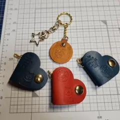 本革,レザークラフト,ハンドメイド,コードクリップ付きキーホルダー