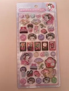 ボンボンドロップ 立体シール　和柄　舞妓さん