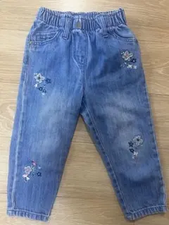 刺繍入りデニムパンツ 100cm