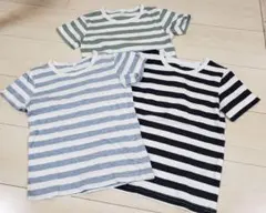 MUJI無印良品 ボーダー半袖Tシャツ3枚セット 110サイズ