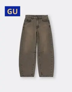 GU バレルレッグジーンズ　ブラウン
