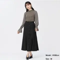 GU ジーユー ライトコーデュロイマーメイドスカート ダークグレー