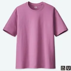 UNIQLO U リラックスフィットクルーネックT（半袖）〔M〕綿100% 紫色