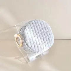 マカロンミニポーチ　カラビナなし　ヌビ　リバティ　GPS イヤホン　グレー