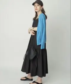 Arpege story リブニットカーディガン ブルー 新品