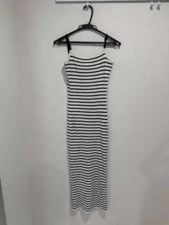 ボーダー柄 キャミワンピース ロング丈 Lサイズ