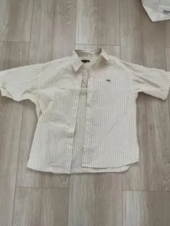 SUGGESTION 半袖シャツ M ホワイトストライプ