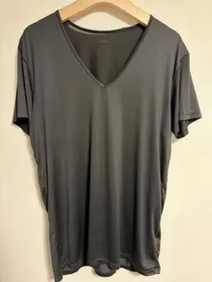 ユニクロ エアリズム VネックT（半袖） Lサイズ ブラック　肌着