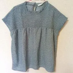 SM2 サマンサモスモス エヘカソポ 半袖ブラウス グリーン系 小花柄 Fサイズ