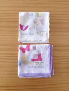 HANAE MORI ハンカチ 2枚セット 蝶々 花柄
