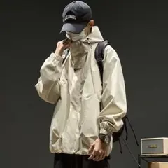 メンズ ジャケットㅤウィンドブレーカー ナイロン 防寒 雨対策 フード付き