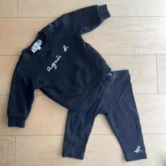 agnis b. 黒 トレーナー 1ans 70cm、 スパッツとセット