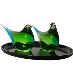 マルティグラス MULTIGLASS ペア 鳥 ガラス セット インテリア 工芸