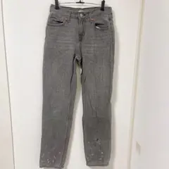 リーバイス ペイント ストレート 裾加工 25 灰 綿 お出かけ ジーンズ
