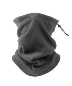 ネックウォーマー 調整紐【ふわっと軽い着心地】 冬用 グレー