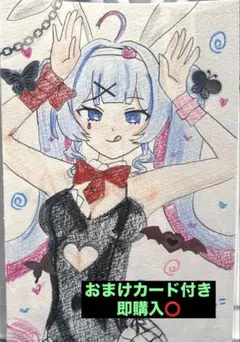 初音ミク ファンアート バニーガール 1点もの ハガキサイズ