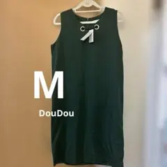 DouDou ワンピース　ボックスワンピース　新品未使用　M グリーン