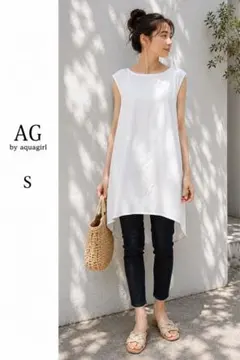 新品 AG by aquagirl S バックリボン白チュニックのサムネイル