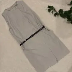 デプレ　DES PRES ノースリーブミニワンピースライトグレーのサムネイル