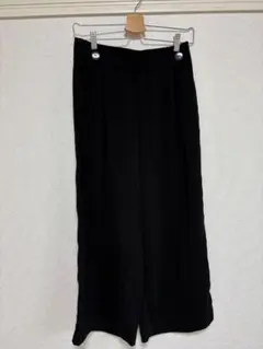 ZARA 黒 ガウチョパンツ ゴムウエスト