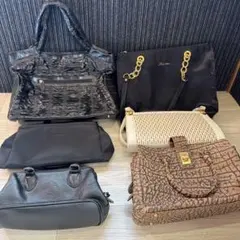 し*い様 おまとめレザー ハンドバッグ セット 中型 黒 ベージュ 茶色など