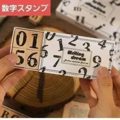 かすれスタンプ　木製　数字　はんこ　アンティーク　レトロ　【1416-780】