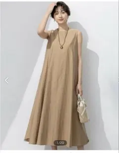 新品タグ付 23区 ノースリーブ ロングワンピース 38 2WAY ギャザー