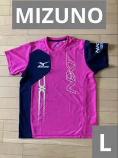 MIZUNO NEXT Tシャツ ピンク ネイビー Lサイズのサムネイル