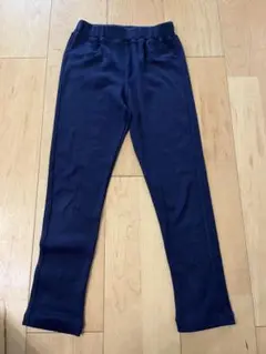 ネイビー スリムフィットパンツ ウエストゴム