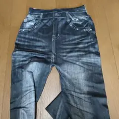 ブラック デニム風スキニーパンツ