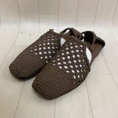 FABIO RUSCONI メッシュフラットサンダル ブラウン 37