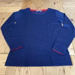 LACOSTE ネイビー/レッド クルーネックセーター 40